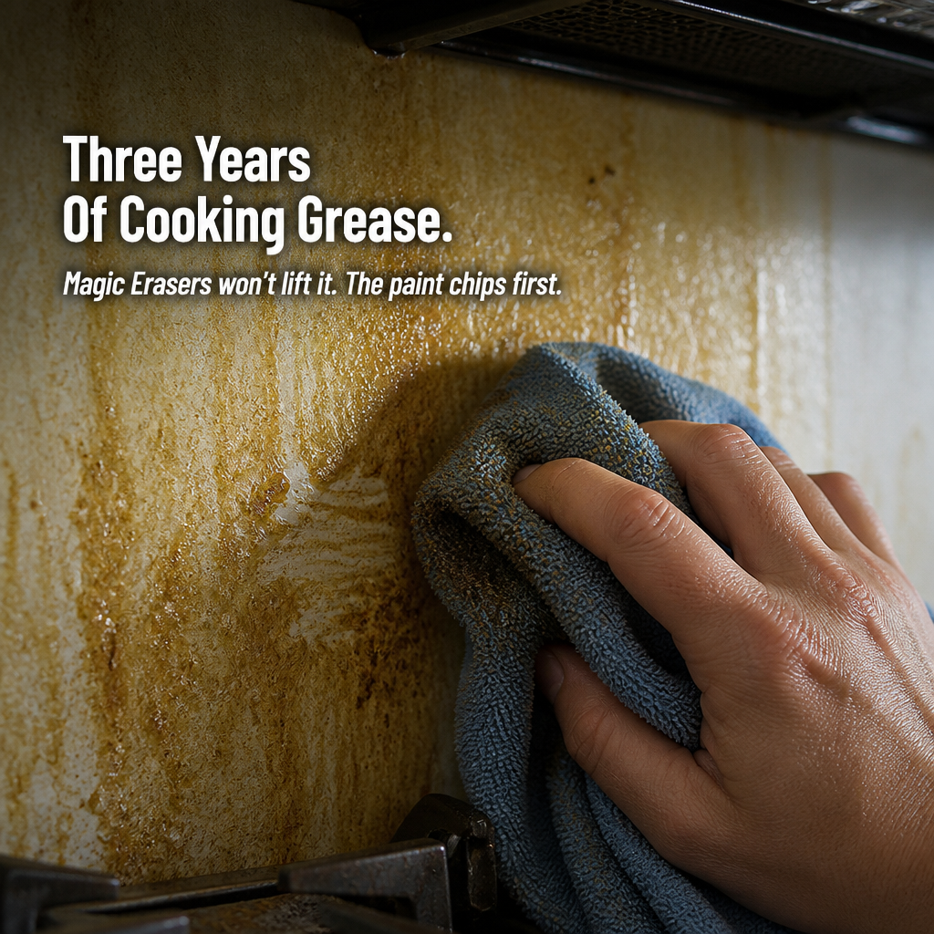 ShieldGuard™ — Protect Greasy Kitchen Walls With A Wipe-Clean Aluminum Layer