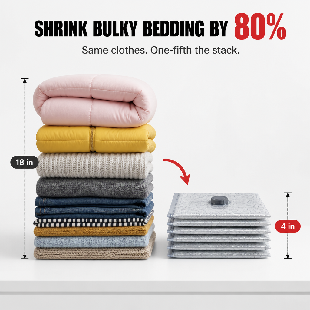 SpaceSculptor™ — Slash Closet Clutter by 80% Without Bulky Bags That Puff Up