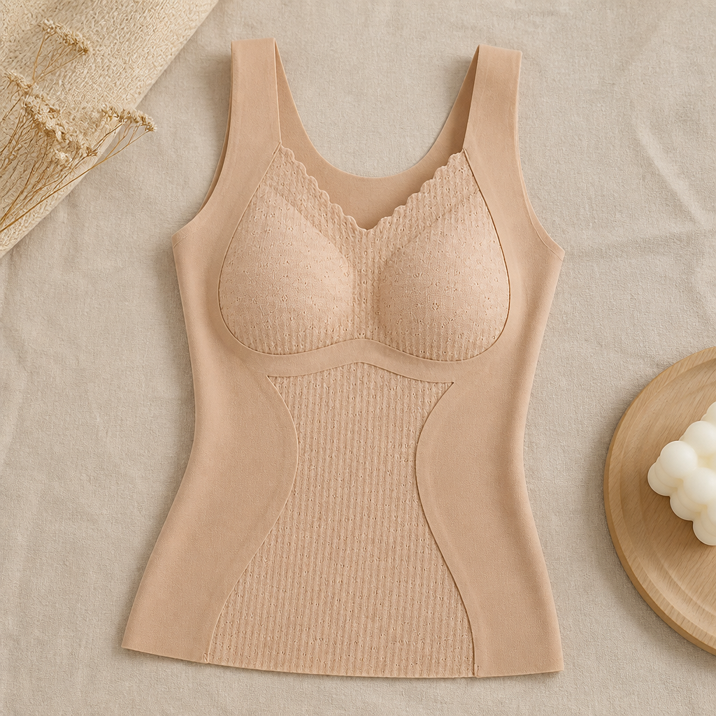 VeloFlex™ – Seamless Thermal Shaping Camisole with Integrated Lace Bra