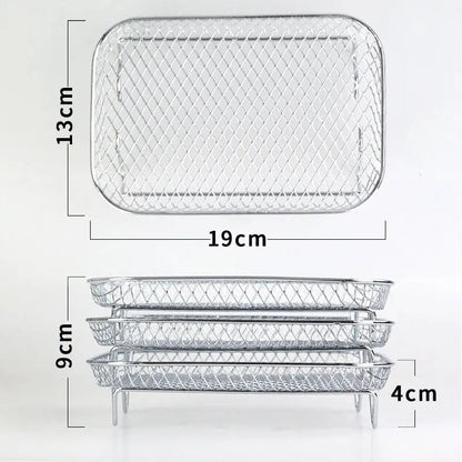 Multi-layer Air Fryer Baskets with 2 Complimentary Heat-Resistant Tongs