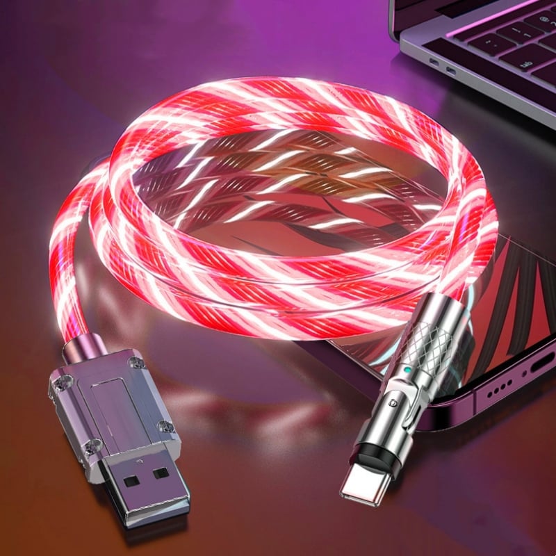 GlowLink - Fast Charging Cable with 540° Rotation and Illuminated Lights