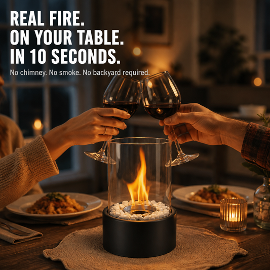 GlideCore™ — Transform Any Table into a Warm Real-Flame Focal Point in 10 Seconds