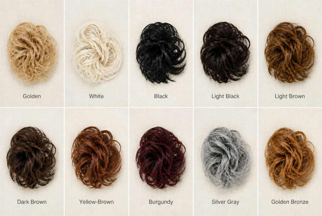 LuxeTwist™ – Full-Volume Messy Bun Scrunchie with Heat-Resistant Synthetic Strands