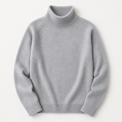ArcticSilk™ – Comfortable Loose-Fit Turtleneck Pullover with Ribbed Edging