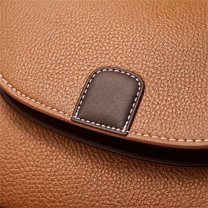 SolaraVera™ – Timeless Pebbled Leather Crossbody with Magnetic Snap