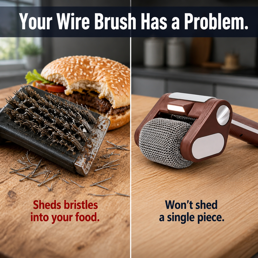 GrillGleam™ — Remove Stuck-On Grease Fast with No Loose Bristles at All