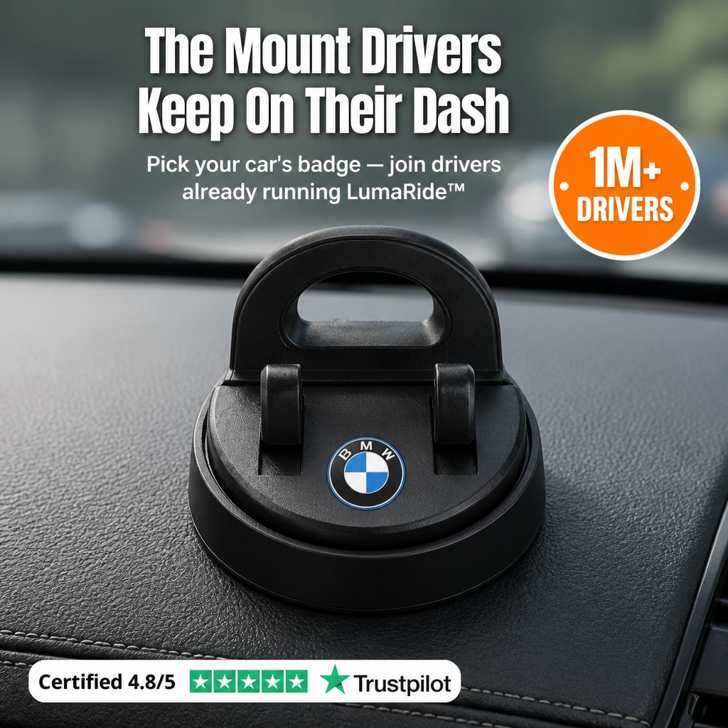 LumaRide™ — Secure Your Phone in Seconds Using Your Car's Emblem | 30-Day Guarantee