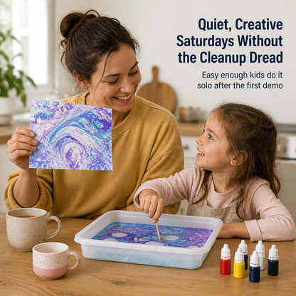 SplashMuse™ Marbling Paint Kit — Swirl, Lift & Display Genuine Marbled Prints Made by Kids Themselves
