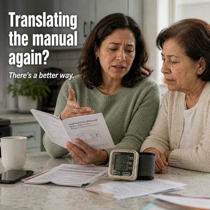 CardioVantage™ — Monitor Your Blood Pressure at Home Using One-Button Spanish Voice Instructions