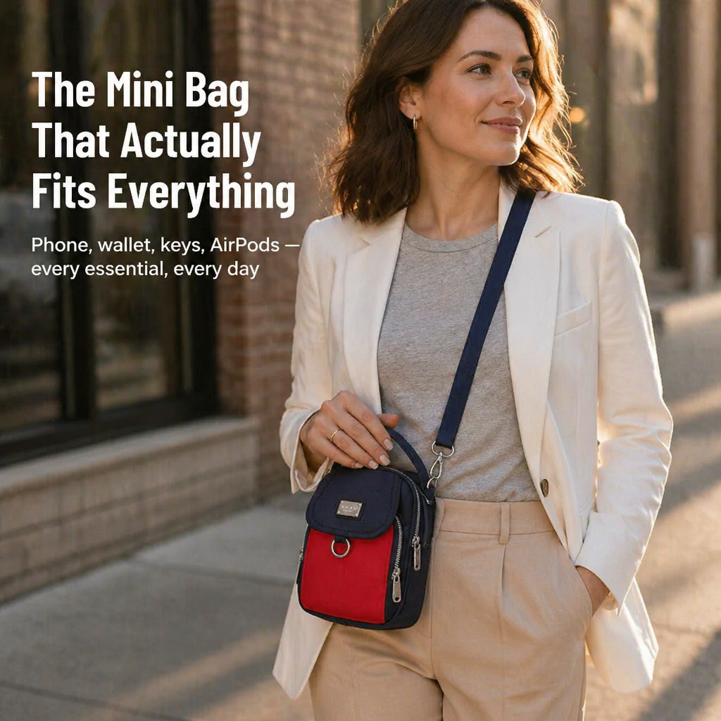 VeloStride™ Mini Crossbody — Tote Your Phone, Wallet & Keys Rain or Shine