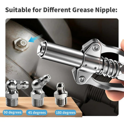 IronGrip™ — Hands-Free Lock on the Zerk and Pump Grease