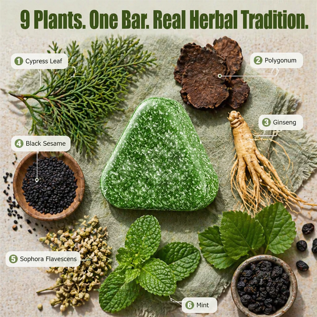 Verdanta™ Botanical Shampoo Bar — Prevent Drain Shedding & Fortify Roots Using Chinese Herbs