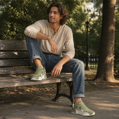 StridePro™ – Heritage Retro Running Sneakers in Suede & Mesh Blend