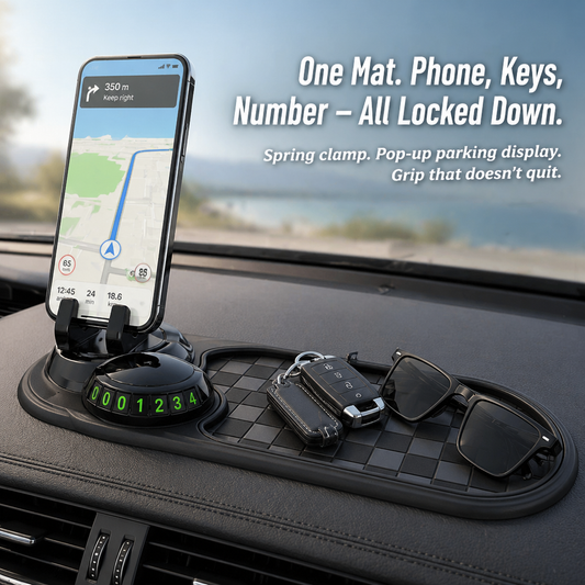 GripNest™ — Secure Your Phone, Show Your Parking Number & Organize the Dashboard All in One Pad