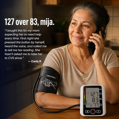 CardioVantage™ — Monitor Your Blood Pressure at Home Using One-Button Spanish Voice Instructions