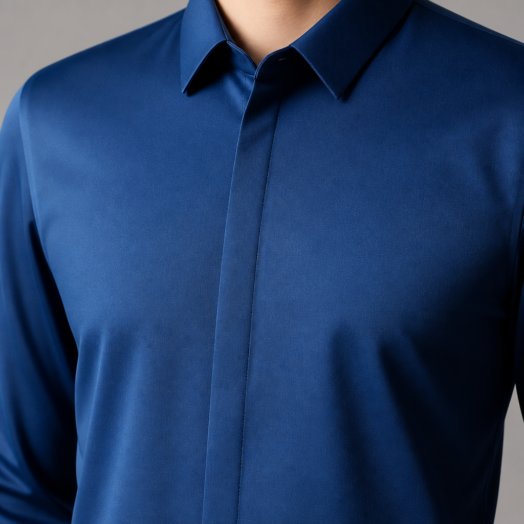 Vantori™ – Wrinkle-Free Slim-Fit Dress Shirt with 4-Way Stretch