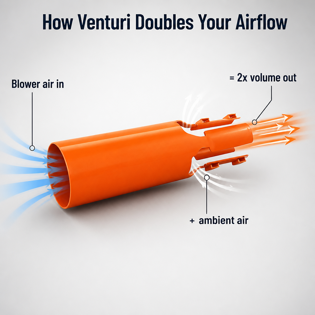 TurboBreeze™ — Boost Your Blower's Airflow Twofold and Clear Leaves in Half the Time