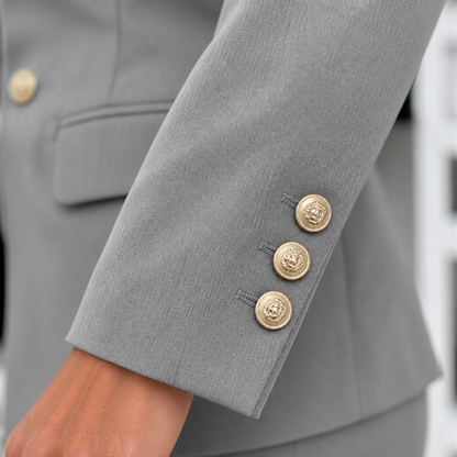 VeroLuxe™ – Custom Double-Breasted Blazer Ensemble with Gold Buttons