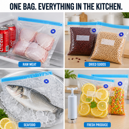 FreshSeal Pro™ — Preserve Meat And Berries Fresh 5x Longer With One-Button Vacuum Bags