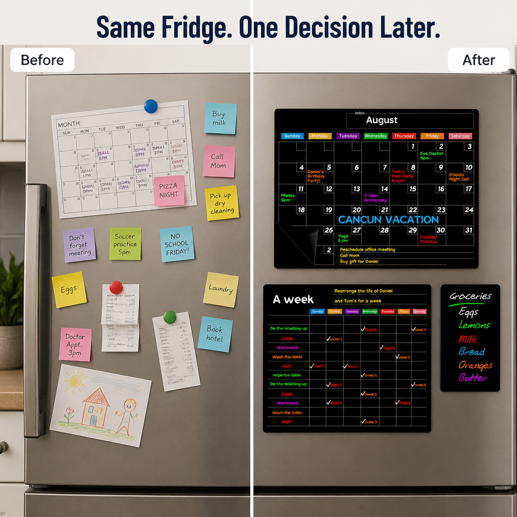 VibratoPlan™ — Track Every Practice, Pickup & Pool Party On The Fridge