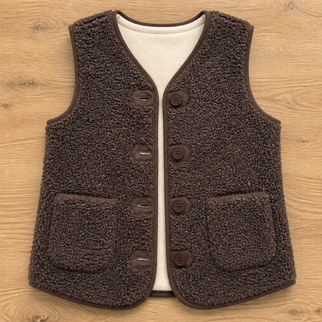 CloudWarm™ – Cozy Sherpa Sleeveless Vest with Button Closure