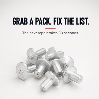TitanGrip™ Hammer Drive Rivets — One Tap Locks It Tight for Life, No Tools Needed