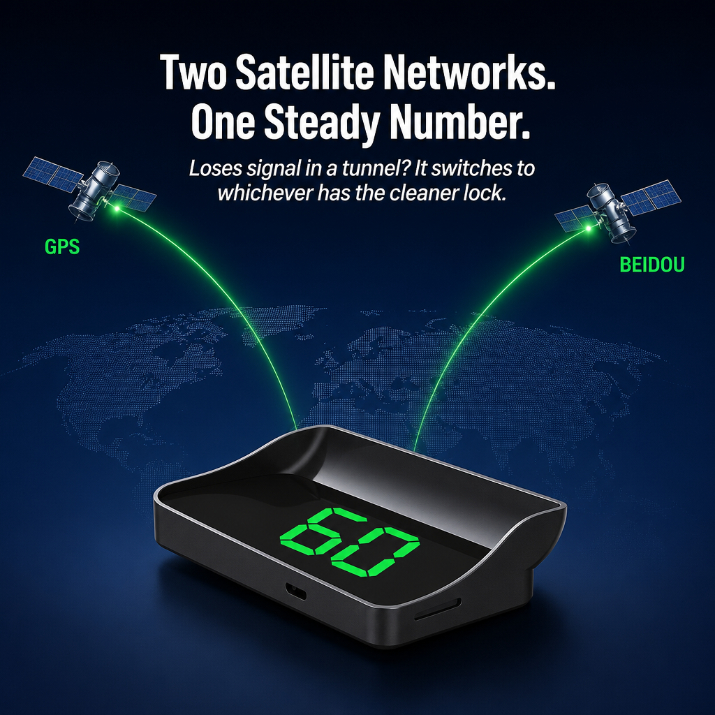 DriveSure™ GPS HUD — Display Your Actual Speed in HD on Your Windshield