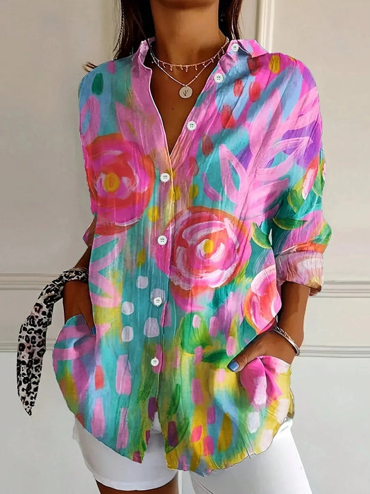 LumaSilk™ Blouse — Unleash Bold Vibrance and Perfect Fit That Moves with You