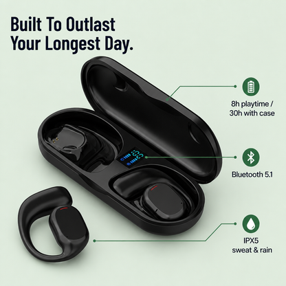 PulseWave™ Open-Ear Wireless Earbuds — Freedom to Feel Every Beat and Stay Safe on Every Run
