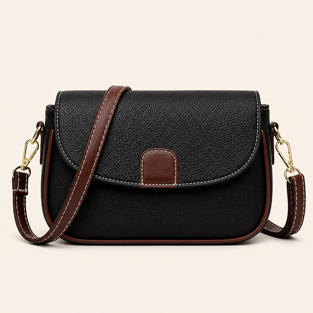 SolaraVera™ – Timeless Pebbled Leather Crossbody with Magnetic Snap