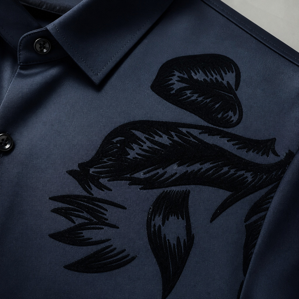 VulcanTherm™ – Slim-Cut Fleece-Lined Shirt Featuring Brushstroke Design