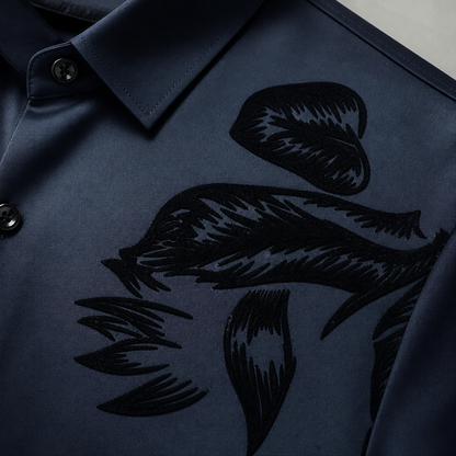 VulcanTherm™ – Slim-Cut Fleece-Lined Shirt Featuring Brushstroke Design