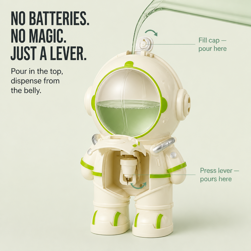 Hydrastro™ — Watch Kids Serve Their Own Water From a Mini Astronaut Dispenser