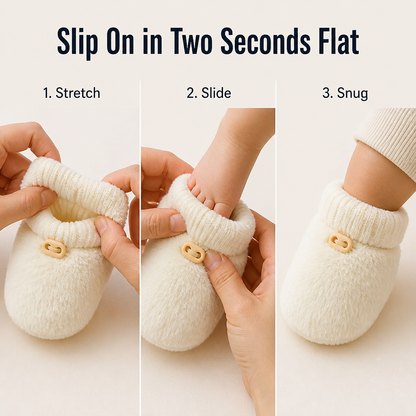 TinyTreadz™ — Snuggle Tiny Toes in Plush Booties That Truly Stay Put