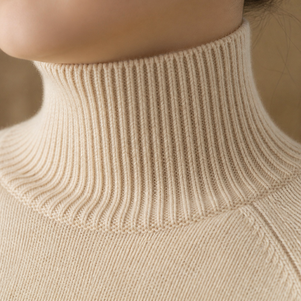ArcticSilk™ – Comfortable Loose-Fit Turtleneck Pullover with Ribbed Edging