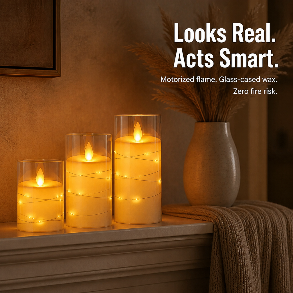 LumenaFlicker™ — Shine Like Genuine Candles Minus the Flame, Mess, or Concern