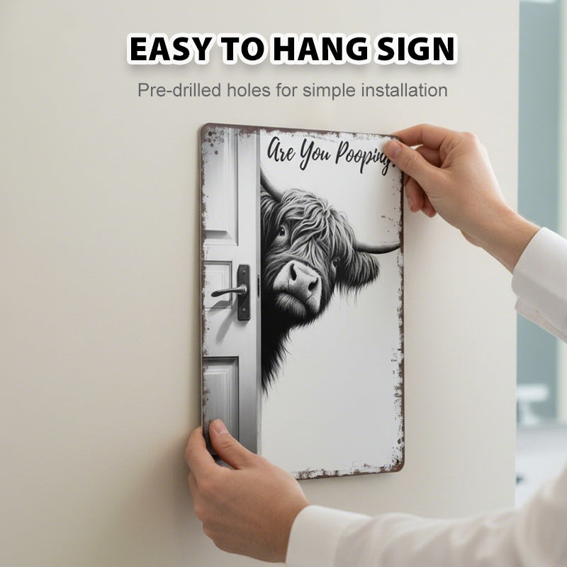 QuirkyMoo™ Laugh Sign — Transform Your Bathroom Into a Joy-Filled Conversation Starter Everyone Loves