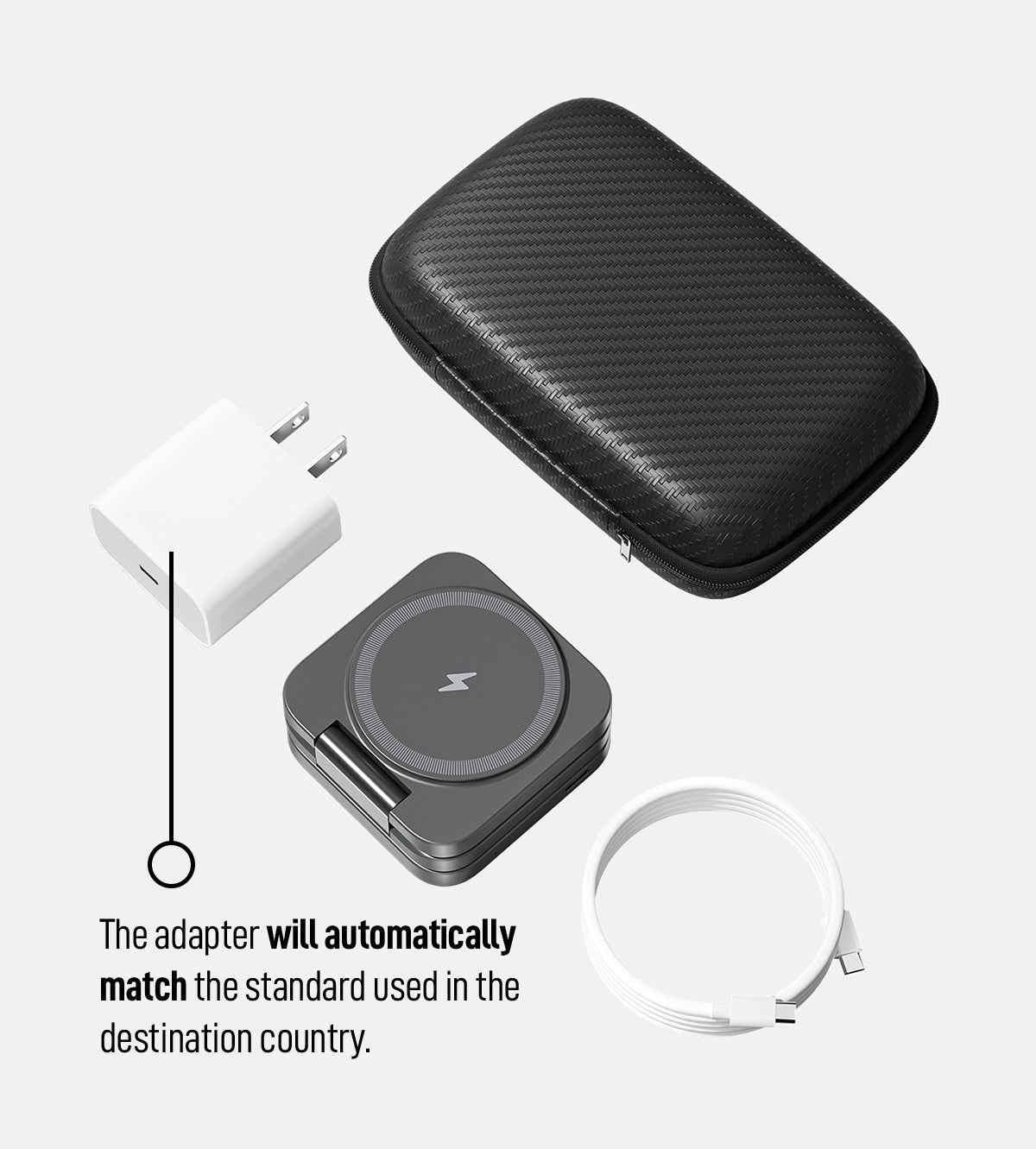 KUXIU X55 3-in-1 Foldable Magnetic Wireless Charger Station - Gray