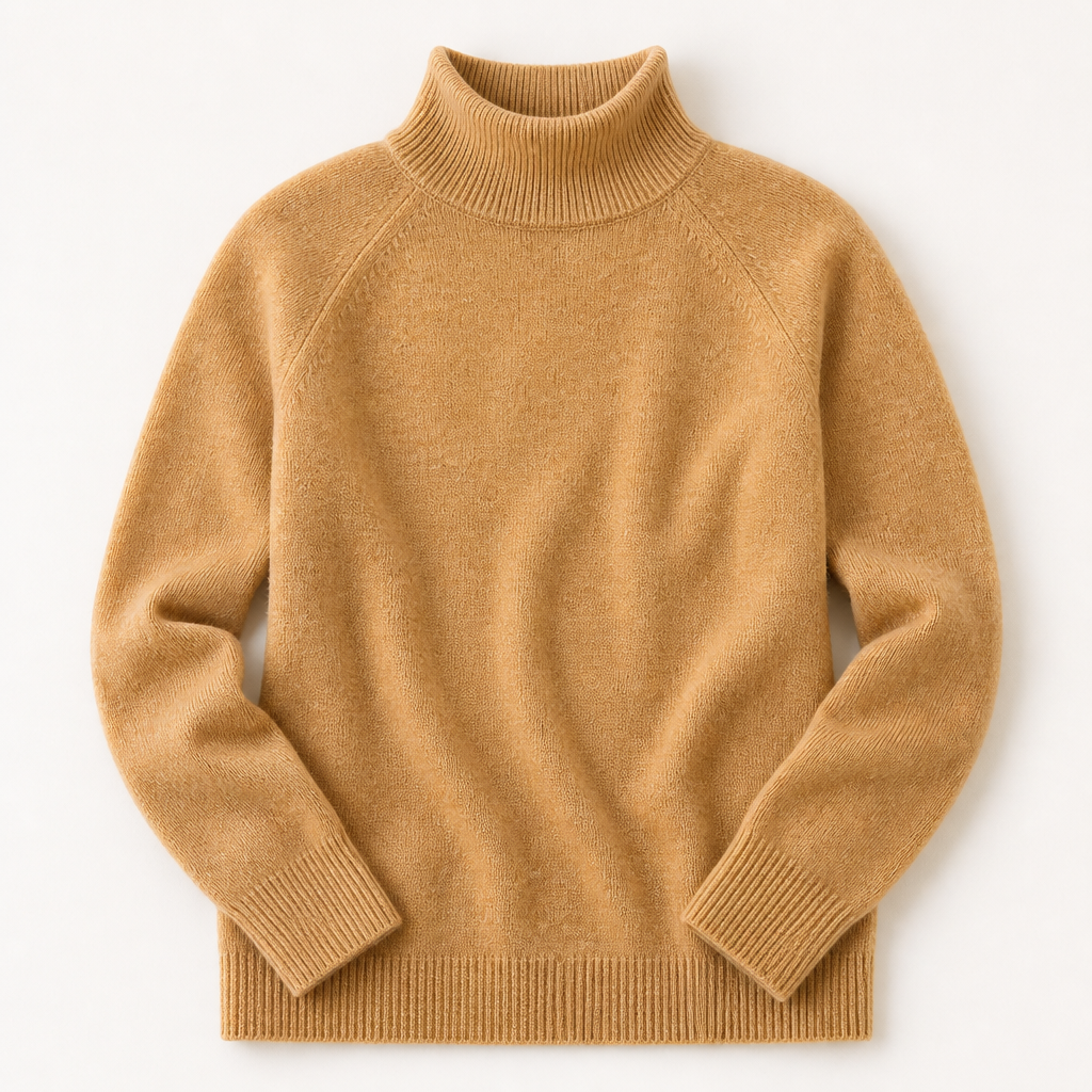 ArcticSilk™ – Comfortable Loose-Fit Turtleneck Pullover with Ribbed Edging