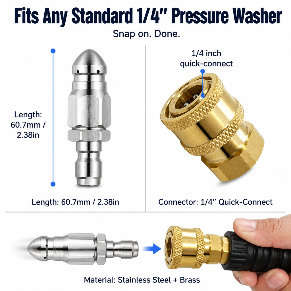 ConnectPro™ — Dissolve Tough Drain Blockages in Minutes Using Your Pressure Washer