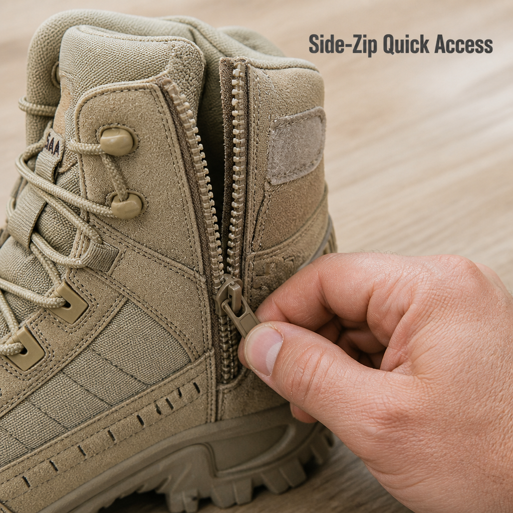 VortexTrail™ – Tactical Side-Zip Footwear with Slip-Resistant Rugged Sole