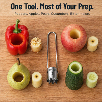 CoreEase™ — Hollow Peppers, Apples & Pears with a Single Clean Twist