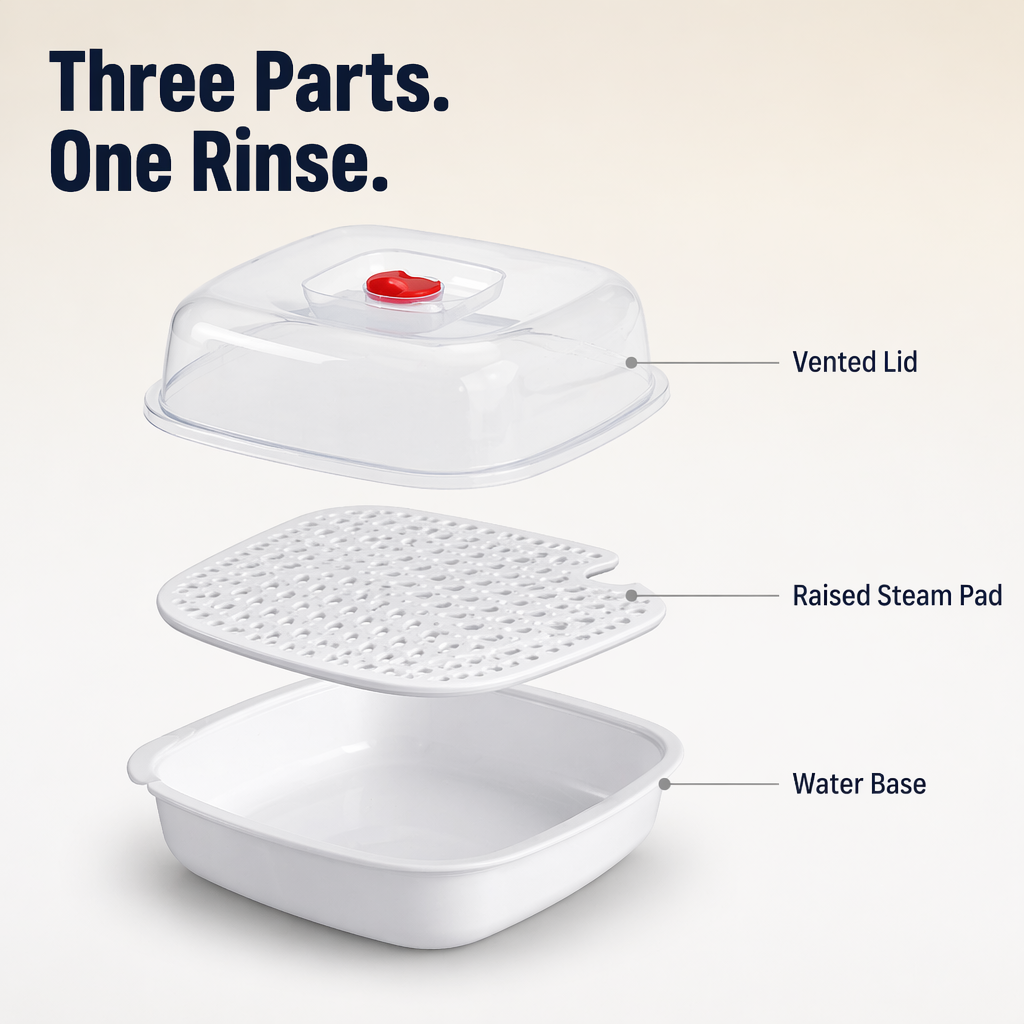 VaporLux™ — Steam Dumplings, Fish & Veggies Directly in Your Microwave
