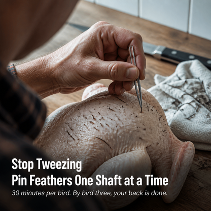 SwiftPluck™ — Remove Stubborn Pin Feathers Easily Without Tweezers or Torch