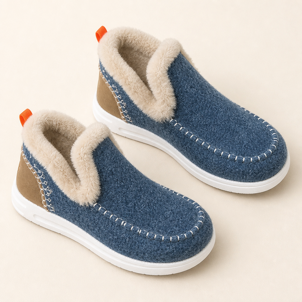 StrideEase™ – Plush Faux Fur-Lined Slip-On Winter Boots