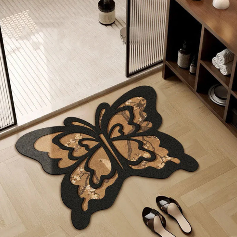 Retro butterfly fast-drying non-slip diatomaceous mat