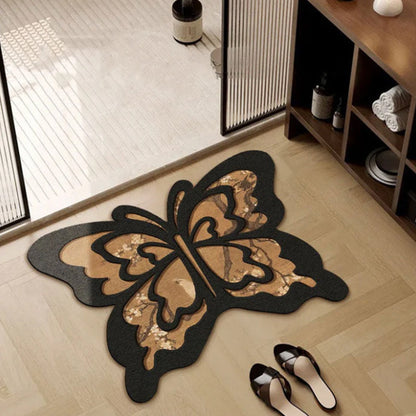 Retro butterfly fast-drying non-slip diatomaceous mat