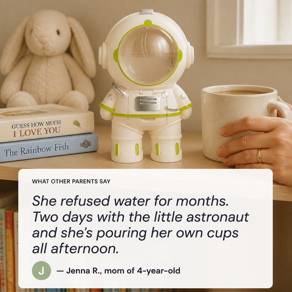 Hydrastro™ — Watch Kids Serve Their Own Water From a Mini Astronaut Dispenser