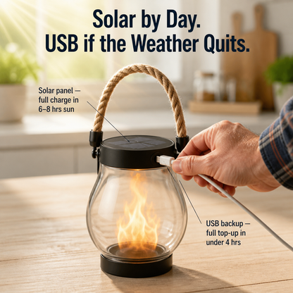 LumaFyre™ — Illuminate Your Patio All Night Solar-Powered, No Wires or Wax