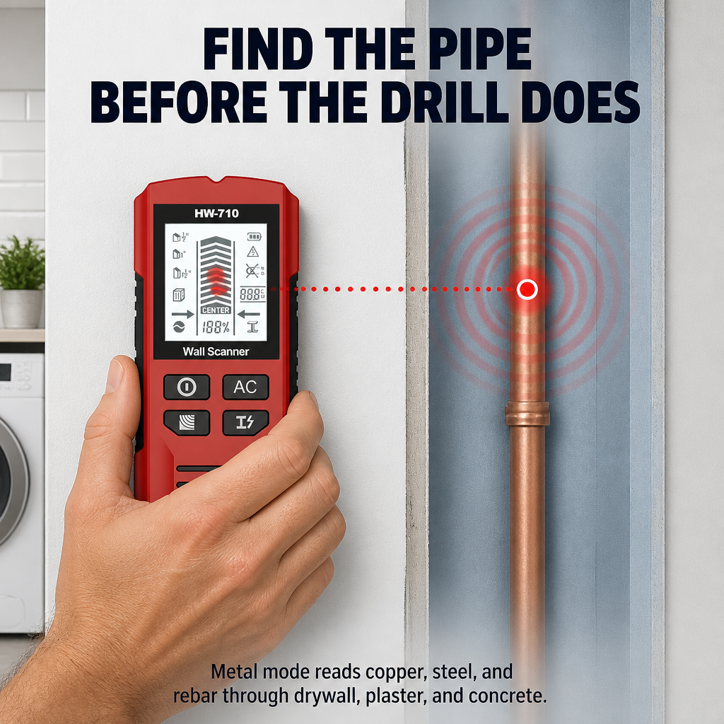 WallSight™ — Detect Studs, Pipes & Live Wires Ahead of Drilling